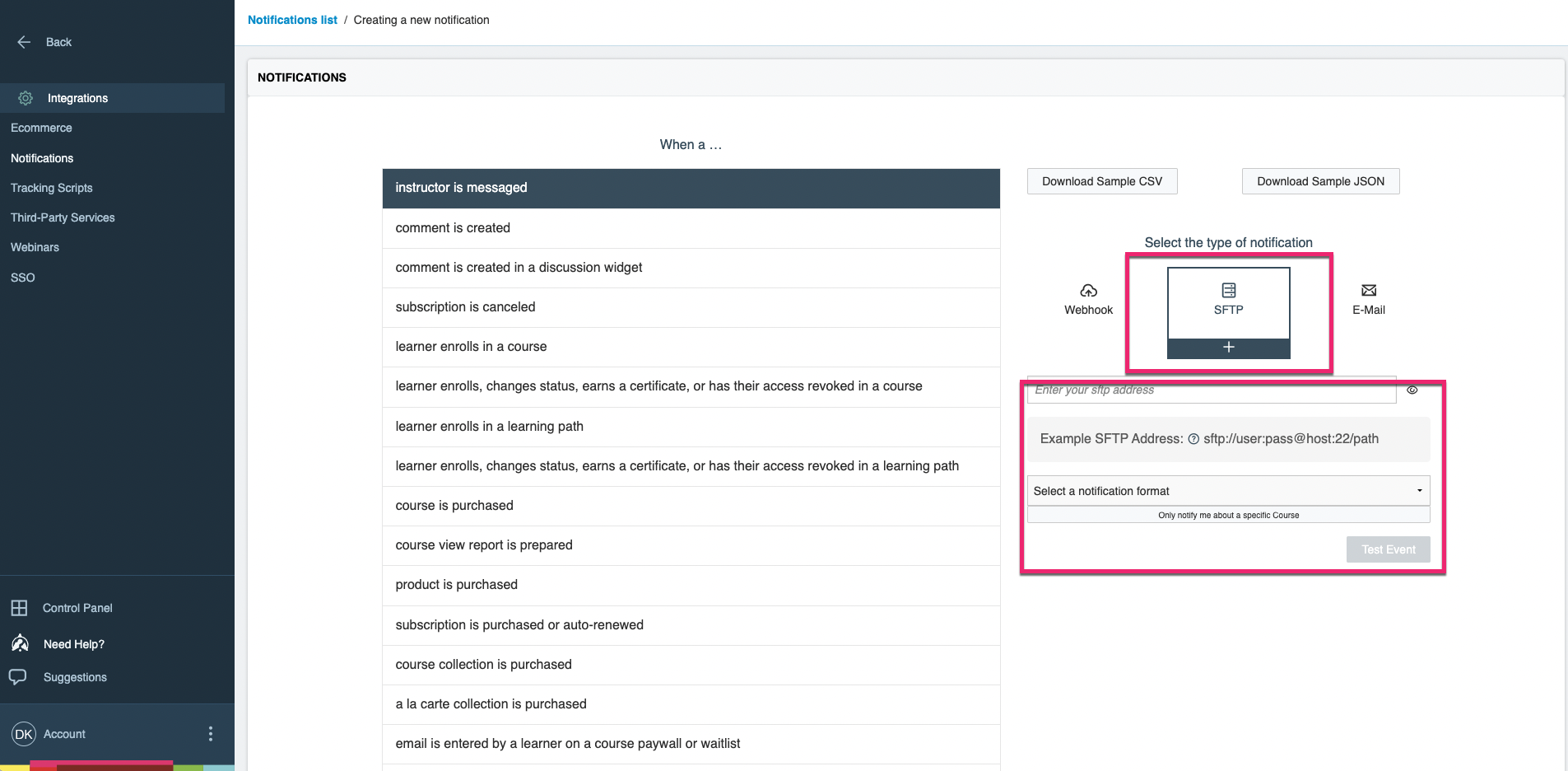 Setting Up Automated Data Notifications – Thought Industries
