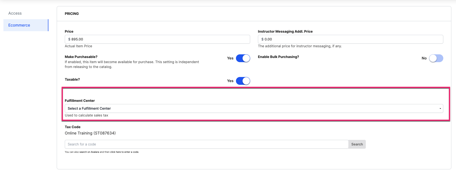 AvalaraTax_AddFulfillmentCenter_AdminView.png