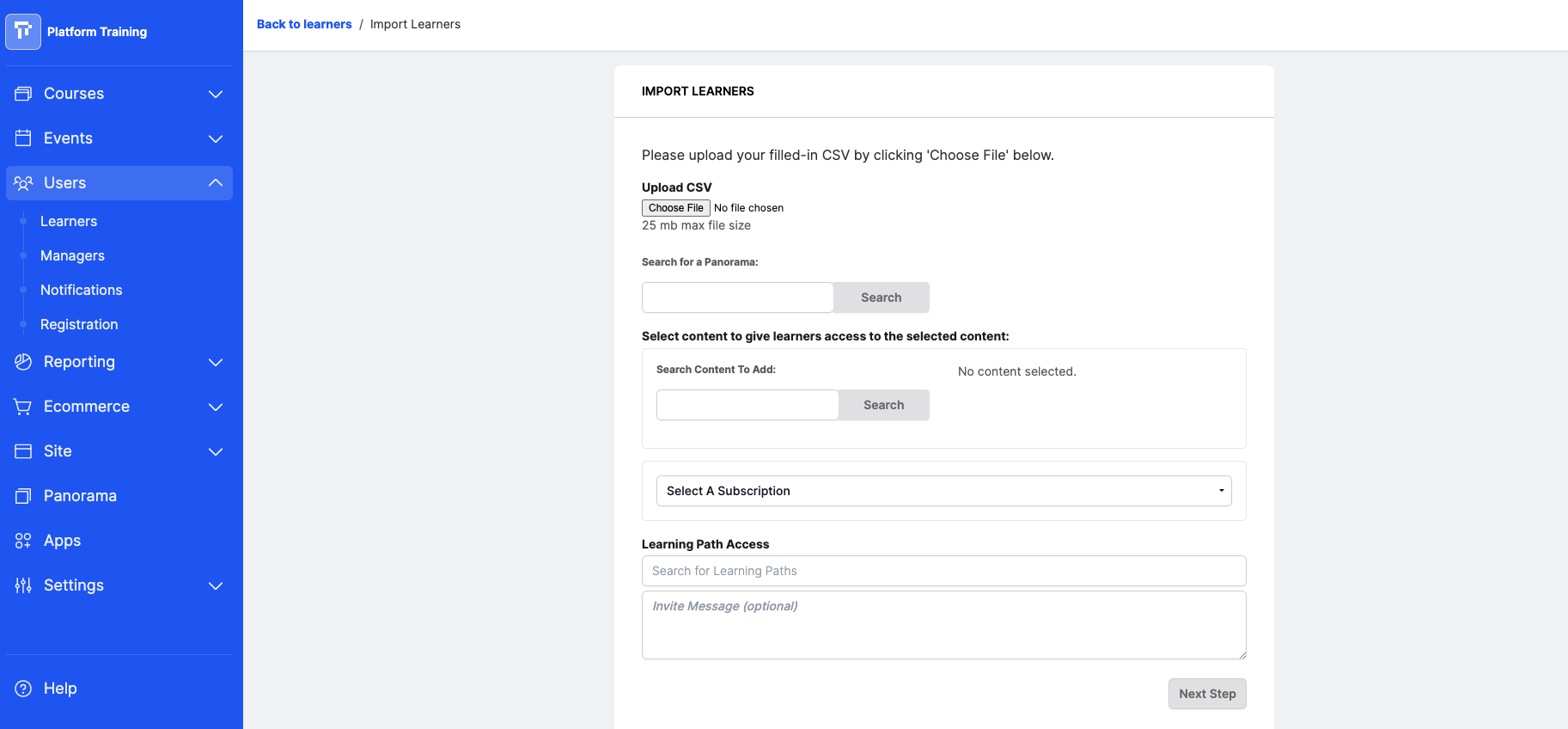Open your CSV in the Learning Hub
