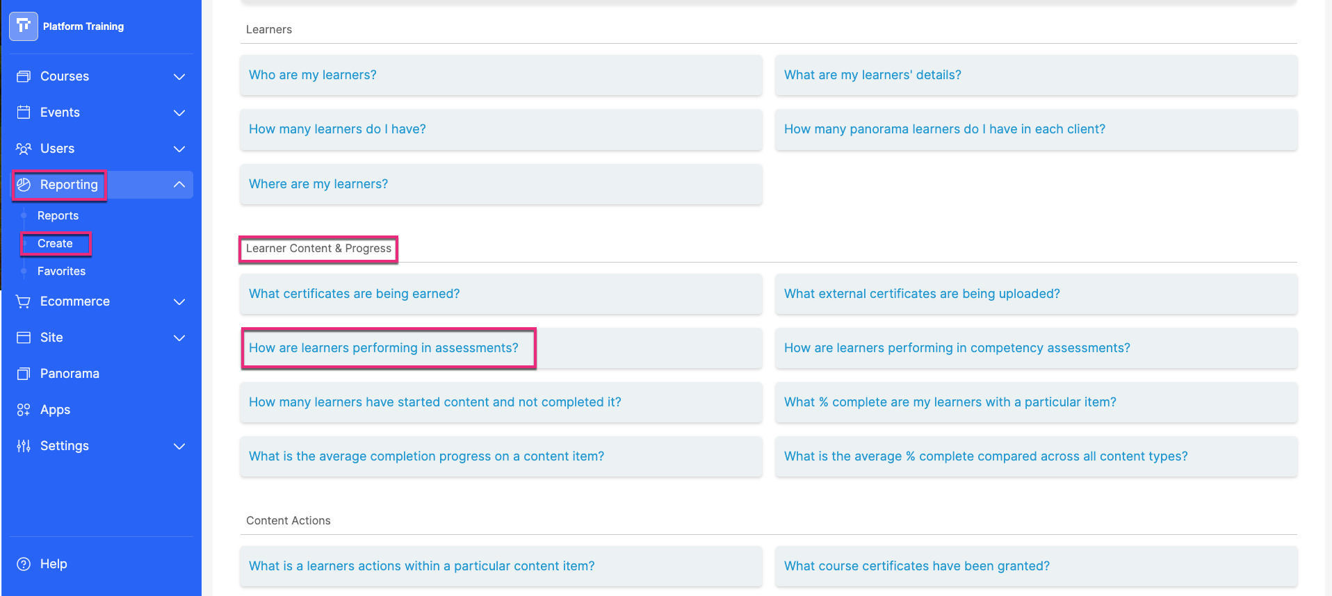GeneratingAssessmentReport_CreateSection_AdminView.png
