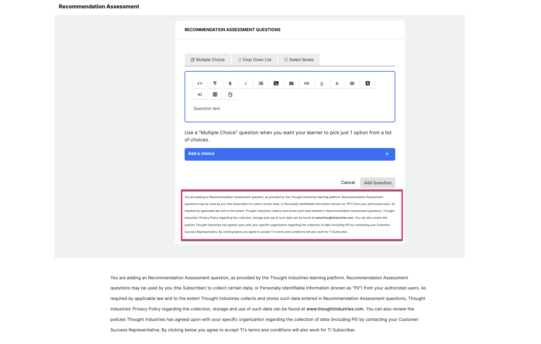 RecommendationAssessment_Disclaimer_AdminView3.png