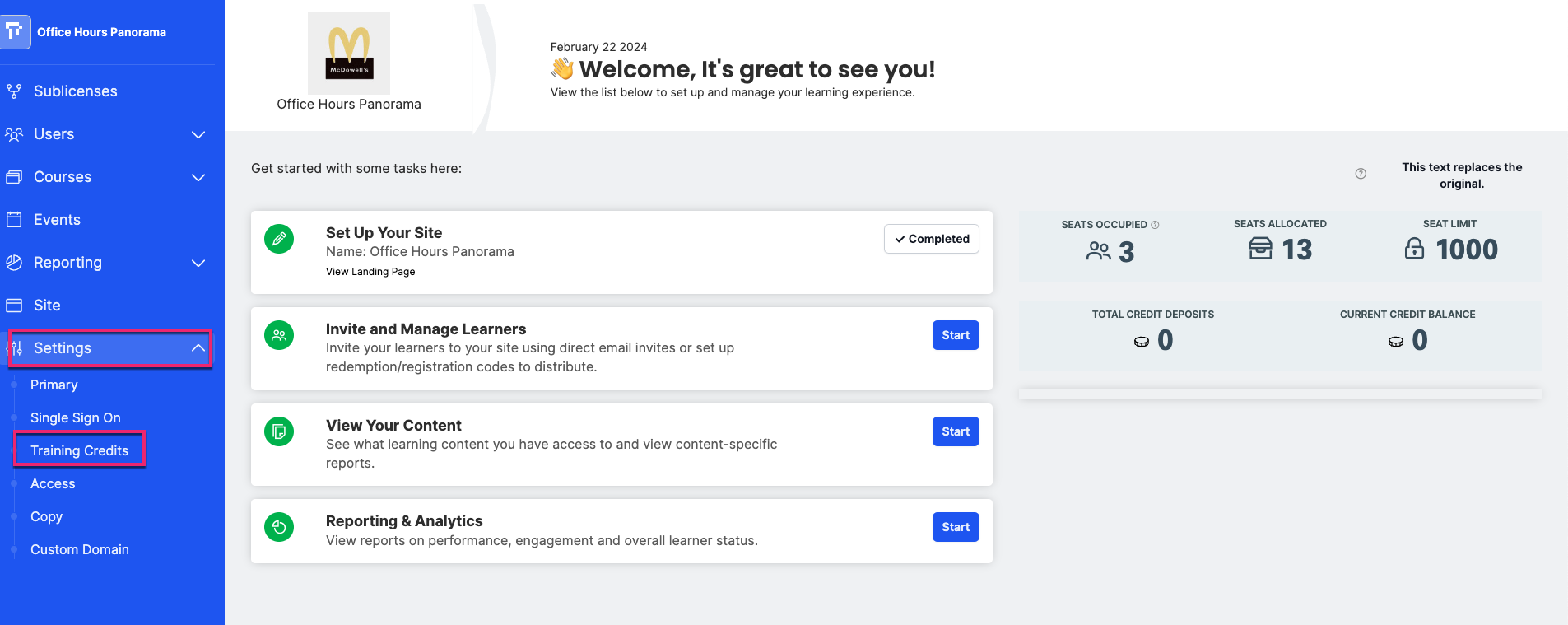 TrainingCredits_PanoramaNavigationMenu_AdminView.png