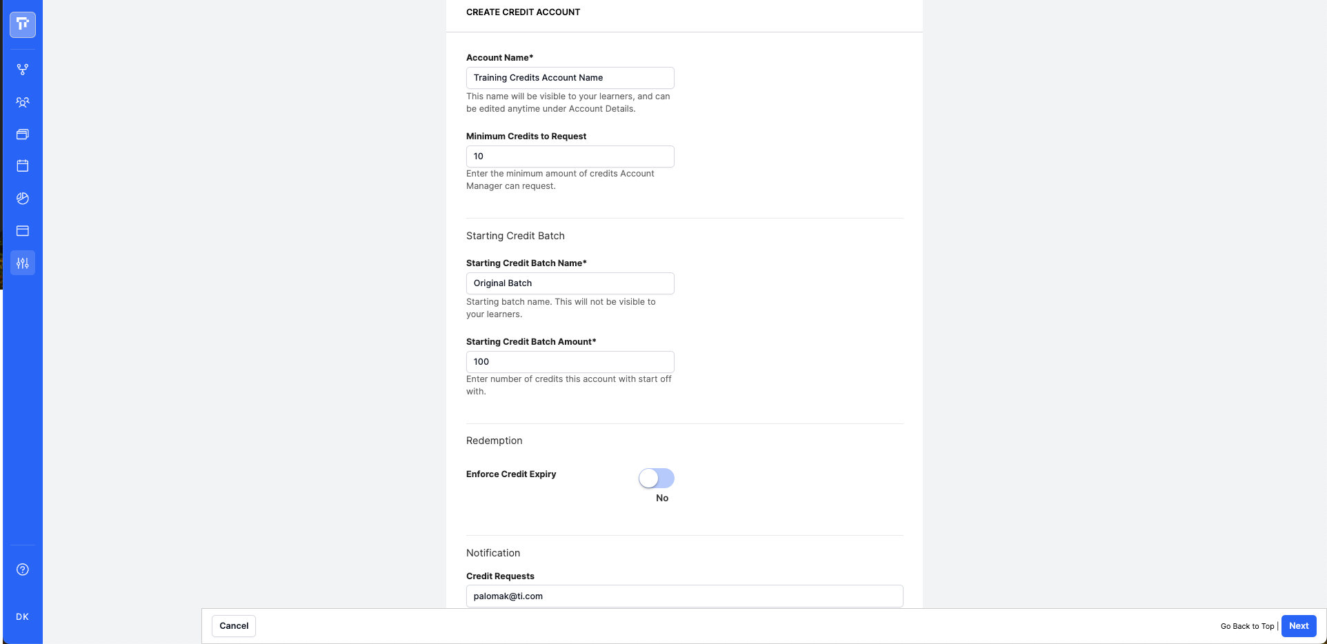 TrainingCredits_CreatePage_AdminView.png